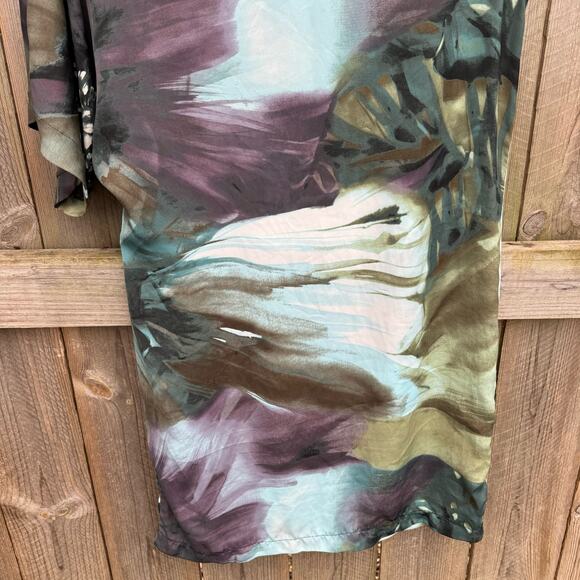 Sisley Dress One-Shoulder Asymmetric Mini Dress Abstract Multicolor Size Small - Picture 6 of 8